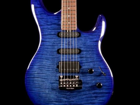 Ernie Ball Music Man Luke III Ball Family Reserve Electric Guitar Blueberry Burst Flame For Sale