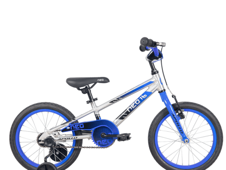 Apollo Neo+ 16  Kids Bikes - Brushed Alloy   Blue   Black Online Hot Sale