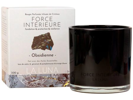 La Luna Crystal Infused Candle Inner Strength - Obsidian 300g on Sale