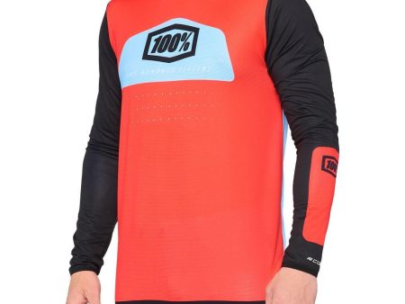 100% R-Core X Jersey - Fluro Red   Black Supply