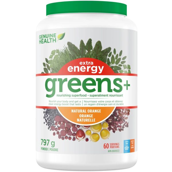 Genuine Health Greens+ Extra Energy - Natural Orange 797g on Sale