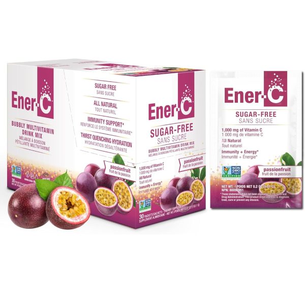 Ener-C Sugar Free Passion Fruit Multivitamin Drink Mix - 1,000mg Vitamin C (Case of 30) For Discount