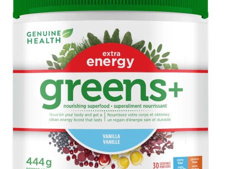 Genuine Health Greens+ Extra Energy - Vanilla 444g Online Hot Sale