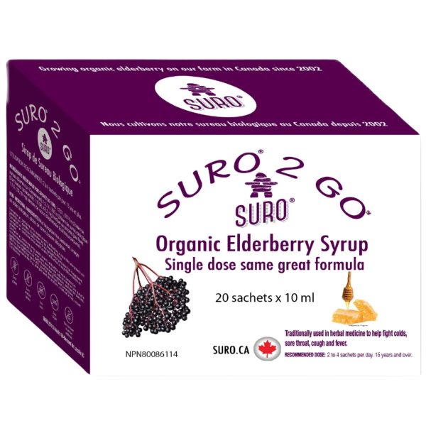 Suro Organic Elderberry Syrup 2 Go Sachets 20x10ml Online Sale