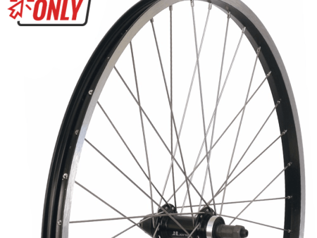 26  MTB Alloy Screw-on Rear Wheel - Black Rim - Silver Spokes Discount