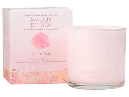 La Luna Crystal Infused Candle Self Love - Rose Quartz 300g Online Sale