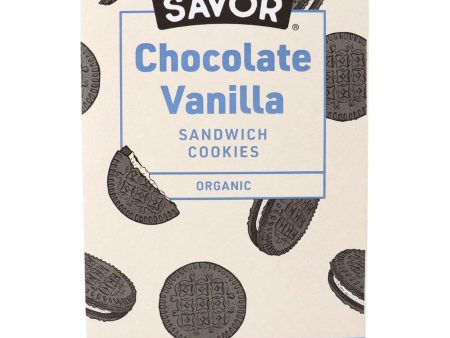 Savor Chocolate Vanilla Sandwich Cookies 300g Online now