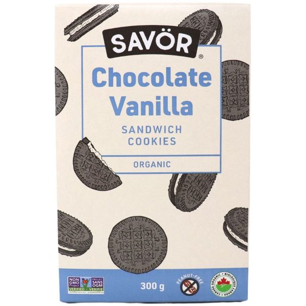 Savor Chocolate Vanilla Sandwich Cookies 300g Online now