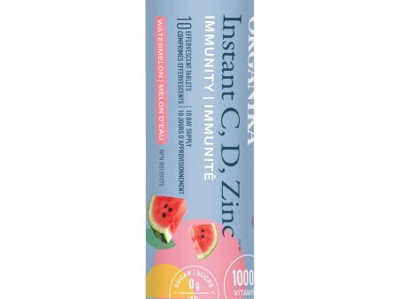 Organika Instant Vitamin C, D, Zinc Effervescent Tablets Watermelon 10ct Online Sale