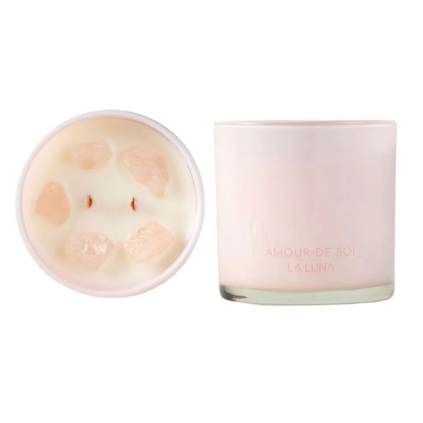 La Luna Crystal Infused Candle Self Love - Rose Quartz 300g Online Sale