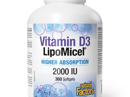 Natural Factors LipoMicel Vitamin D3 2000IU 360s Online Hot Sale