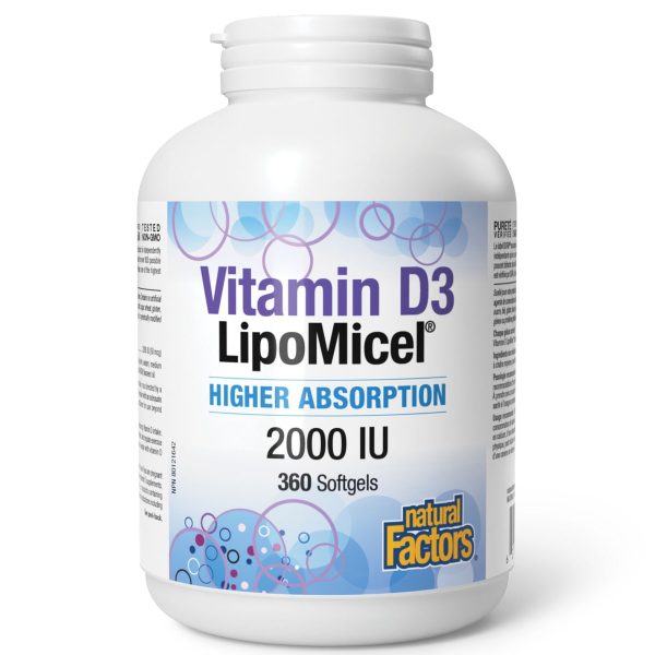 Natural Factors LipoMicel Vitamin D3 2000IU 360s Online Hot Sale