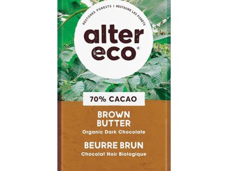 Alter Eco Dark Chocolate Brown Butter Bar 80g For Sale