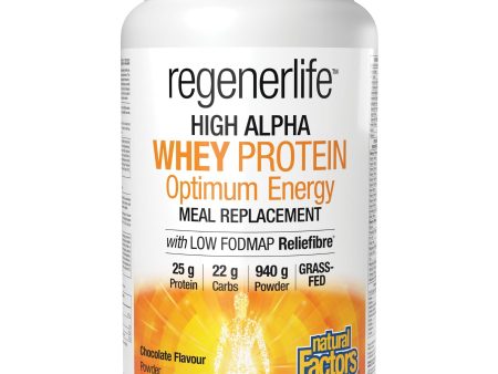 Natural Factors Regenerlife High Alpha Whey Protein Chocolate 940g Supply