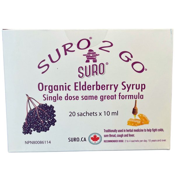 Suro Organic Elderberry Syrup 2 Go Sachets 20x10ml Online Sale