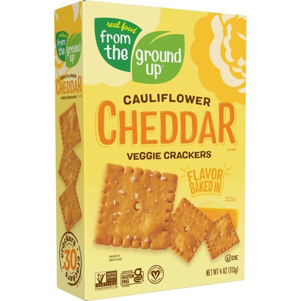 From the Ground Up Cheddar Cauliflower Veggie Crackers 114g Hot on Sale