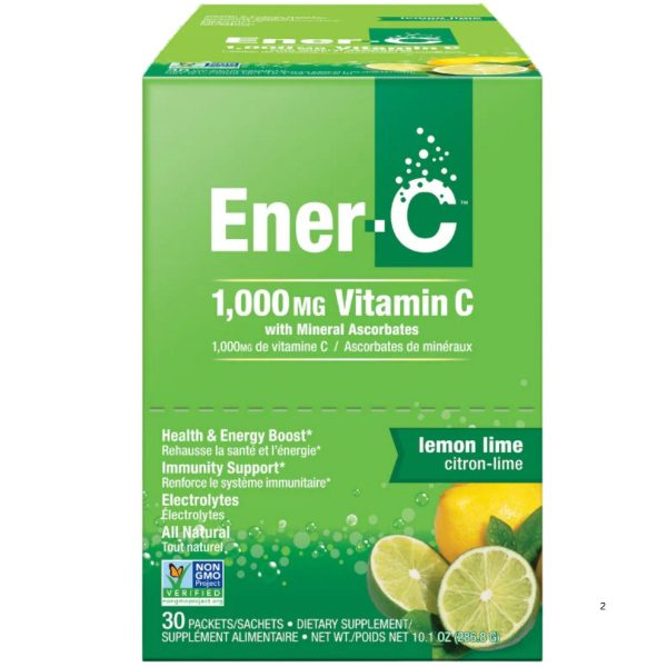 Ener-C Lemon Lime Multivitamin Drink Mix - 1,000mg Vitamin C (Case of 30) For Sale