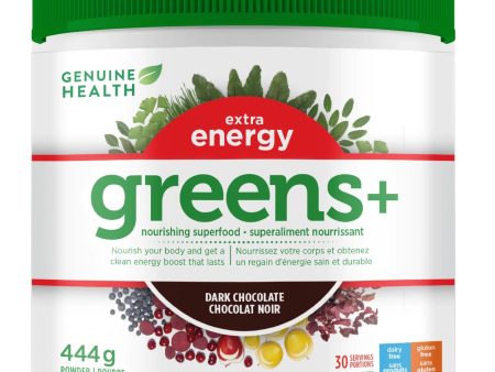 Genuine Health Greens+ Extra Energy - Dark Chocolate 444g Online Sale