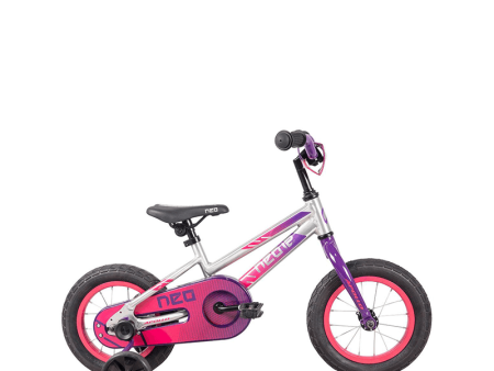 Apollo Neo+ 12  Kids Bikes - Brushed Alloy   Purple   Pink Fade Supply