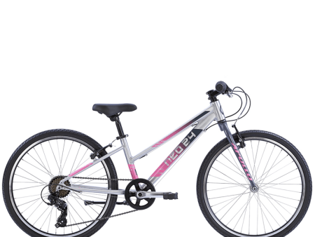 Apollo NEO+ 24  7 Speed Kids Bikes - Brushed Alloy   Charcoal   Pink Fade Fashion