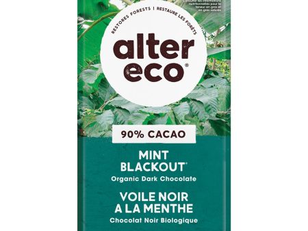 Alter Eco Dark Chocolate Mint Blackout Bar 75g on Sale