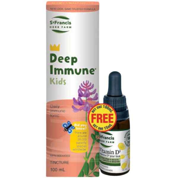 St. Francis Deep Immune Kids + Vitamin D3 100 + 15ml FREE (BONUS) For Discount