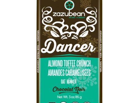 Zazubean Dancer Almond Toffee Crunch Chocolate Bar 85g For Sale