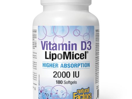 Natural Factors LipoMicel Vitamin D3 2000IU 180s on Sale