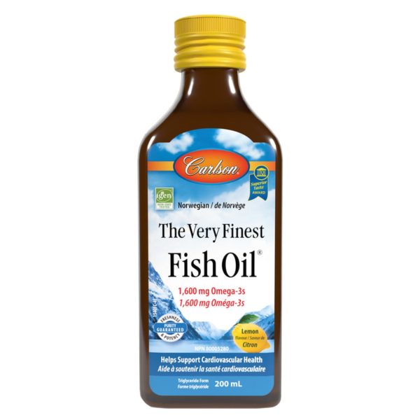 Carlson The Very Finest Fish Oil Liquid - Lemon 200ml Supply