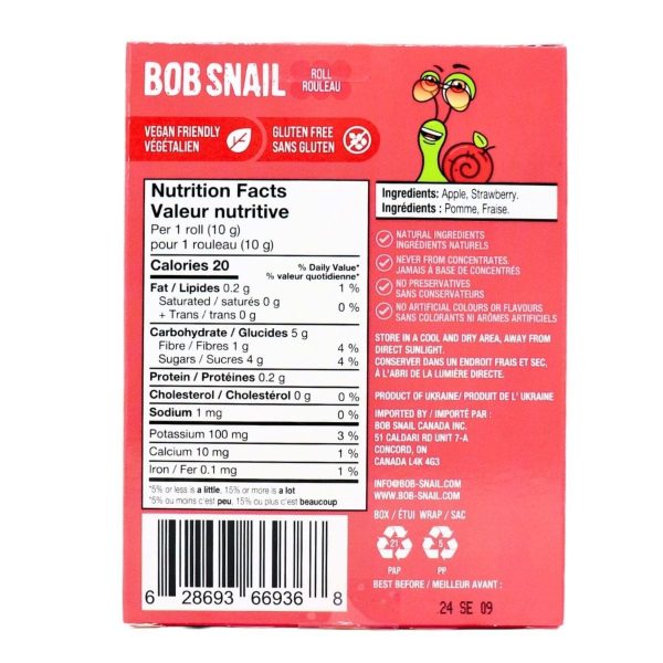 Bob Snail Fruit Rolls - Apple Strawberry 10pk Online Sale