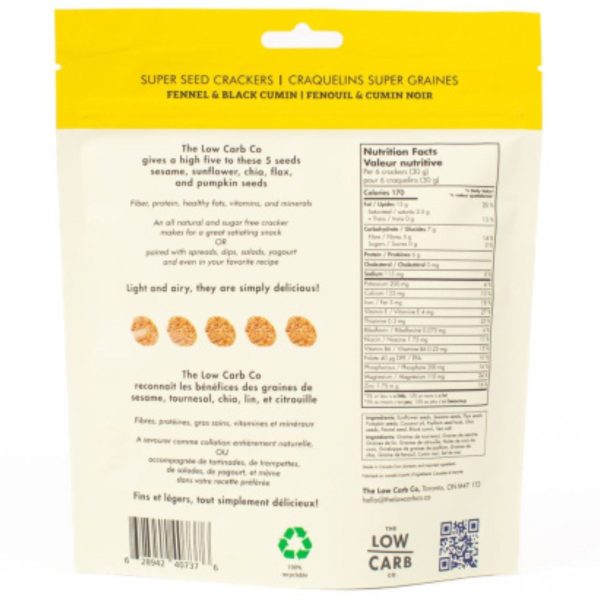 The Low Carb Co. Fennel & Black Cumin Seed Crackers 101g For Cheap