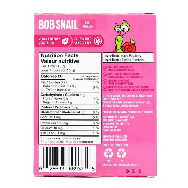 Bob Snail Fruit Rolls - Apple Raspberry 10pk Sale