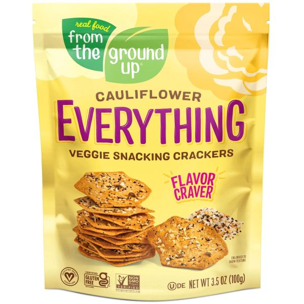 From the Ground Up Everything Snacking Cauliflower Crackers 100g Discount