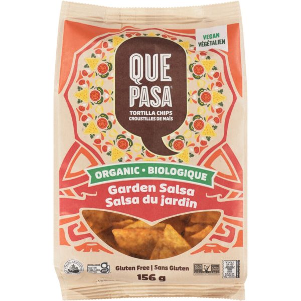 Que Pasa Organic Garden Salsa Tortilla Chips 156g on Sale