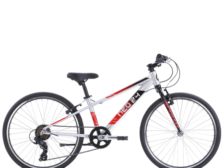 Apollo NEO+ 24  7 Speed Kids Bikes - Brushed Alloy   Black   Red Fade Supply