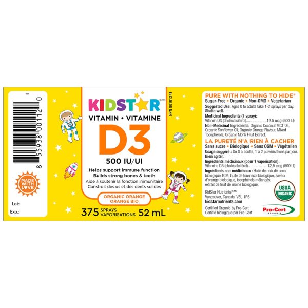 Kidstar Vitamin D3 Spray - Orange Flavour 52ml For Cheap