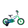 Apollo Neo+ 12  Kids Bikes - Brushed Alloy   Neon Green   Navy Blue Fade Supply