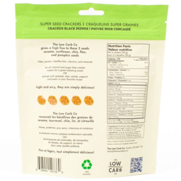 The Low Carb Co. Cracked Black Pepper Seed Crackers 101g Online Hot Sale