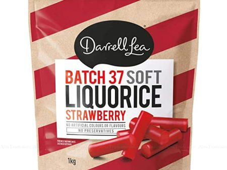 Darrell Lea Batch37 Soft Liquorice Candy Natural Strawberry Licorice Pack of 1kg Sale