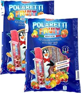 Dolfin Polaretti Real Fruit Ice Lollies To Freeze 10 x 40ml 400ml (Pack of 2), Orange,Black Online now